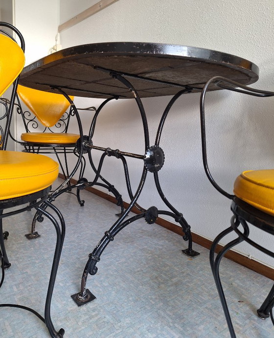 Set da pranzo vintage in ferro battuto per interni ed esterni – Set da giardino, Metallo (photo 4 of 14)