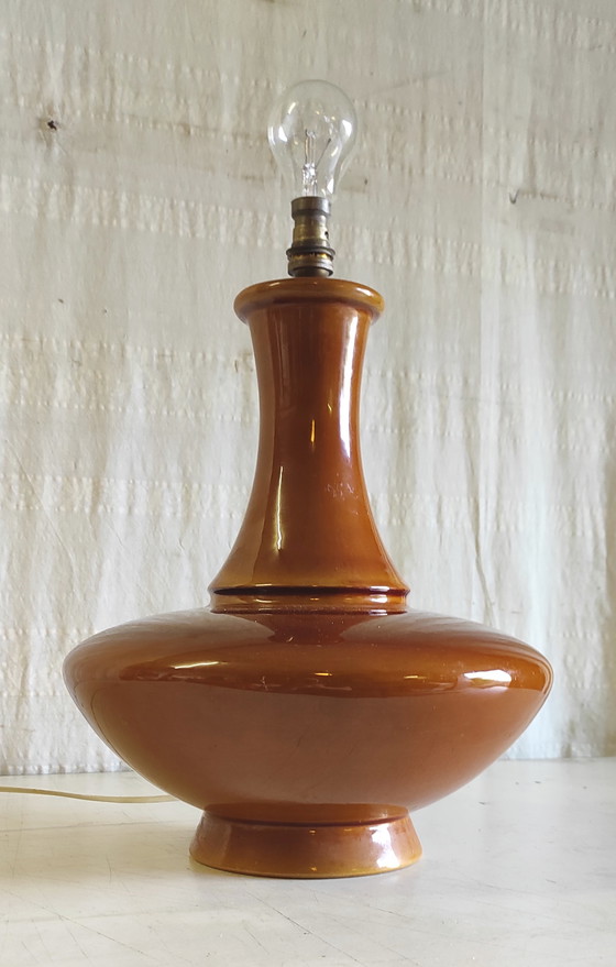 Image 1 of Enamelled ceramic lamp base - mid-20th century