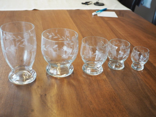 fine glassware with etched decoration
