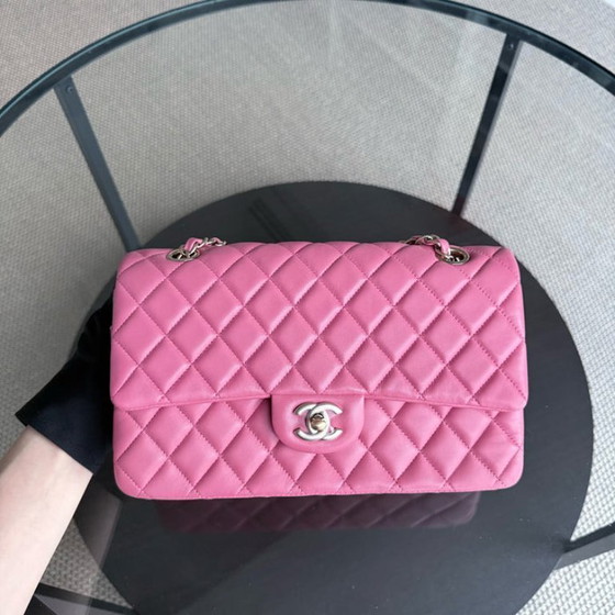 Image 1 of Chanel Classic Flap Medium - Special Valentine Edition 25cm Quilted Lambskin Pink Gold Hardware Series 19