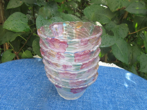 Image 1 of Ensemble de 6 petits bols japonais peints à la main, style soga, motif floral Mid-Century Modern.