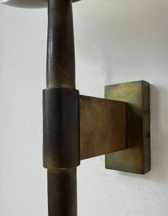 Image 1 of Applique da parete Art Déco vintage, ottone e plexiglas, Francia 1930