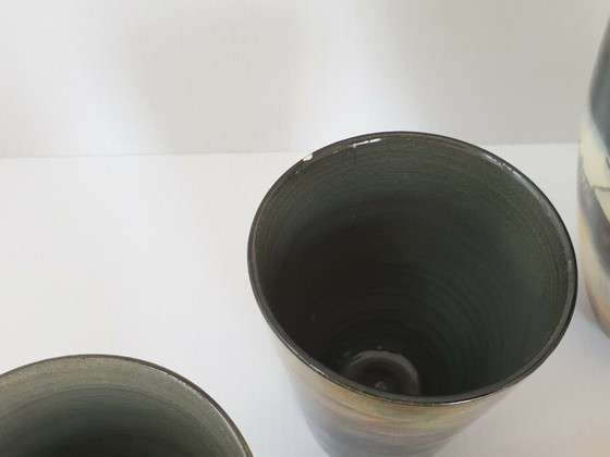 Image 1 of ENSEMBLE 1950 PLATEAU CARAFE & VERRES VINTAGE CERAMIQUE MONACO MONACERA 50S 50'S