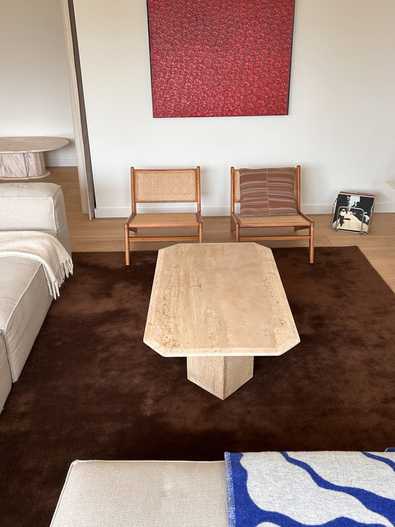 Image 1 of Vintage travertine coffee table 