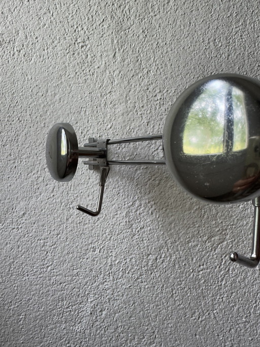 70's chrome wall coat rack