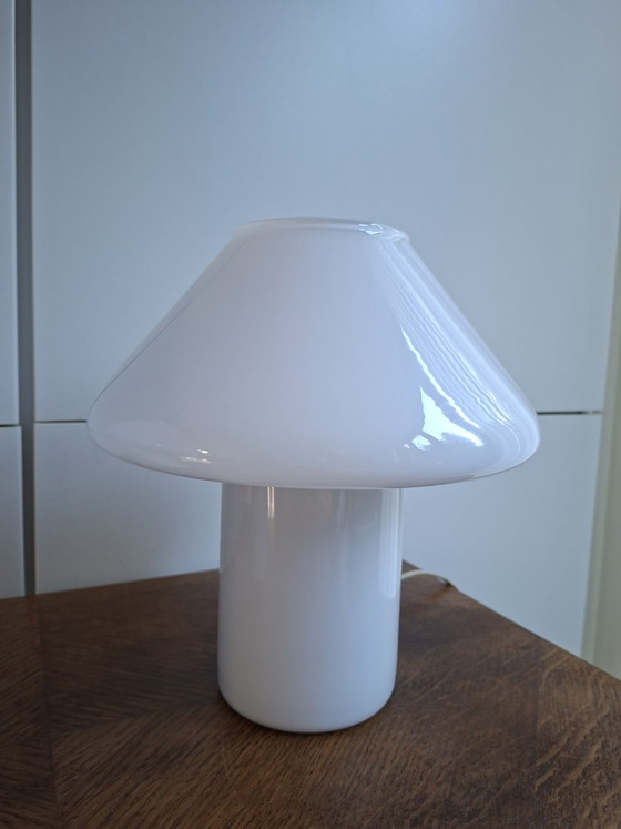 2x Lampada Fungo, bianca, anni '80 - Vetro Bianco – Lampade da tavolo (photo 6 of 11)