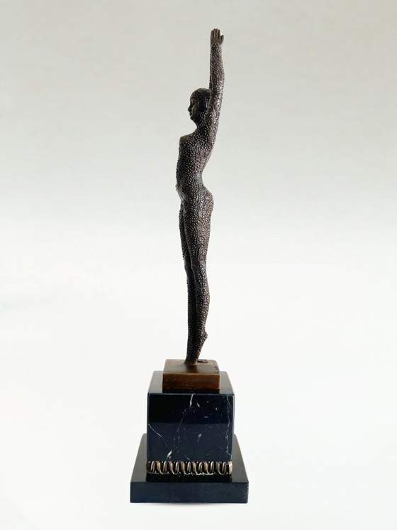 Image 1 of Art Deco style bronze sculpture – Dancer – signed D. H. Chiparus – 47 cm