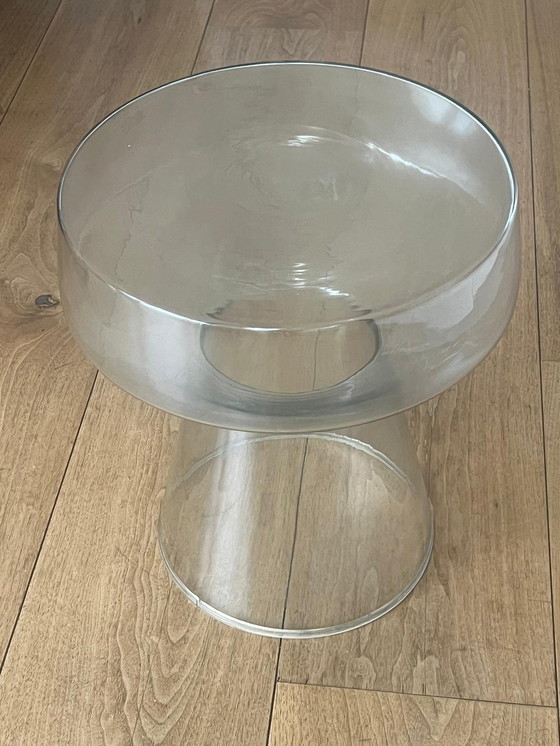 Image 1 of Smoked glass pedestal side table