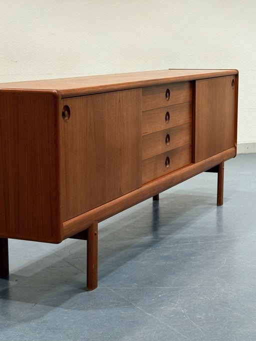 H.W. KLEIN FOR BRAMIN TEAK WOOD SIDEBOARD 225cm DENMARK 1960s