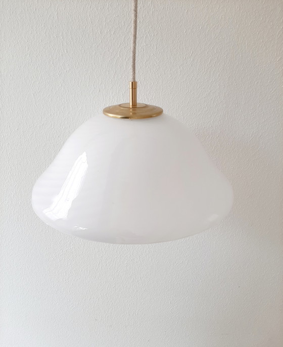 Image 1 of Vintage Murano Swirl Glazen Hanglamp