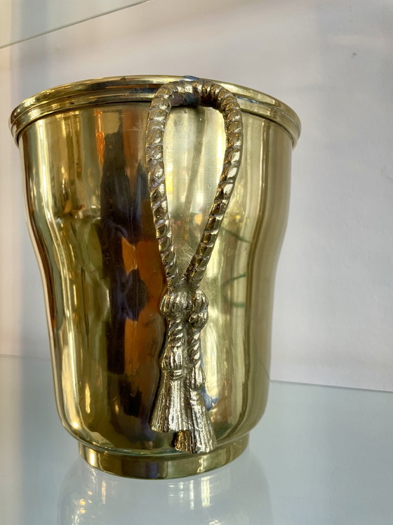 Image 1 of Handgemaakte Franse wijnkoeler/champagnekoeler van messing