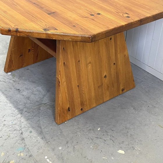 Image 1 of Vintage Solid Wood 8 Side Brutalis Coffee Table