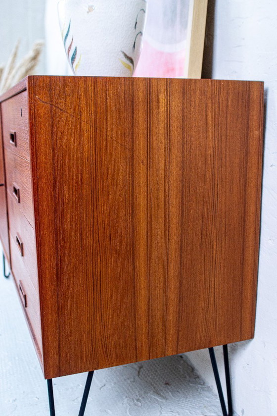 Image 1 of Vintage teak chest of drawers sideboard Danish mid century 60s