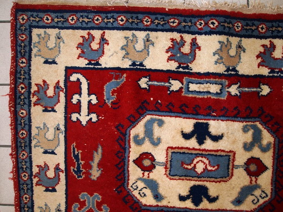 Image 1 of Tappeto kazako caucasico vintage fatto a mano, 122 cm x 185 cm, anni '70 - 1C521