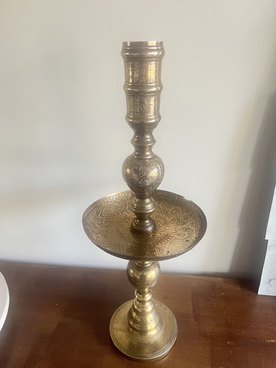 Image 1 of Marokkaans messing kandelaar antiek vintage 