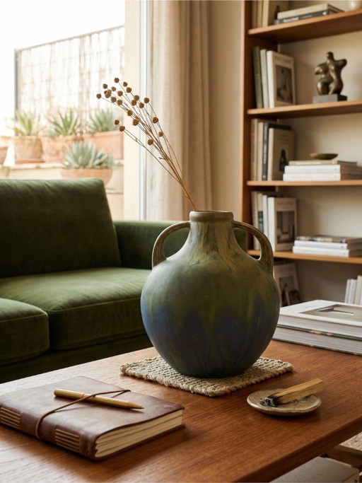 Art ceramic vase signed G. Méténier, France, circa 1960–1970