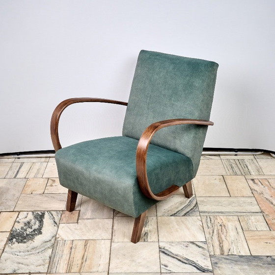 Image 1 of H 410 Sessel, entworfen von Jindrich Halabala, 1940er Jahre, Tschechoslowakei