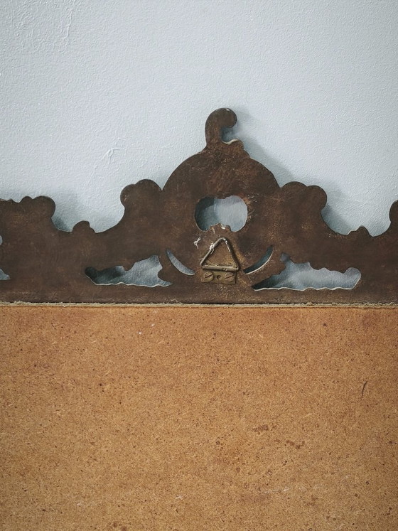 Espejo de pared italiano de metal dorado estilo neorrococó, años 50 (photo 2 of 8)
