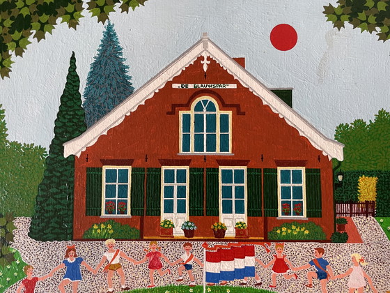 Image 1 of Ted Moorrees su pintura sobre tabla "La Liberación", 1995