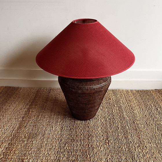 Image 1 of Lampe de table Birma en rotin tressé, style années 80