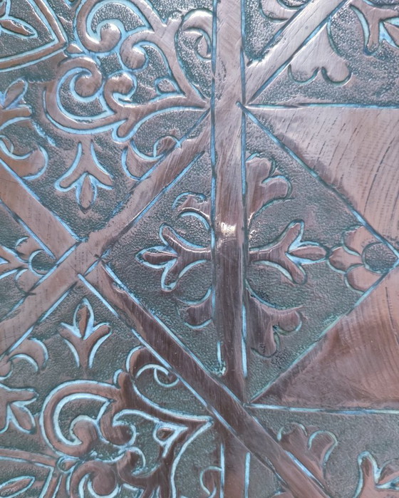 Image 1 of Marokkaanse koperen schaal, jaren 30, diameter 48 cm