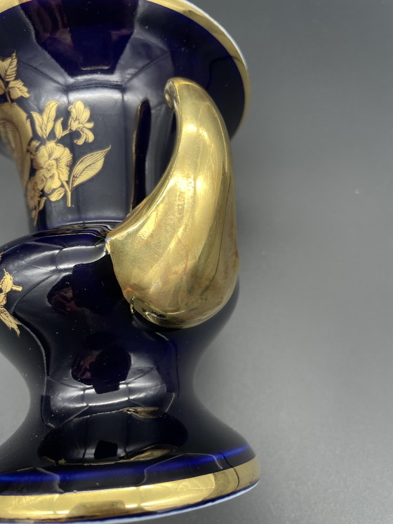 Royal Porzellan Bavaria KPM Handled Vase Real Cobalt Gold Decor 13.5 cm – Porcelain (photo 9 of 10)