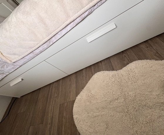 IKEA BRIMNES, Lits 2 places, Bois, Blanc, Modern (photo 3 sur 5)