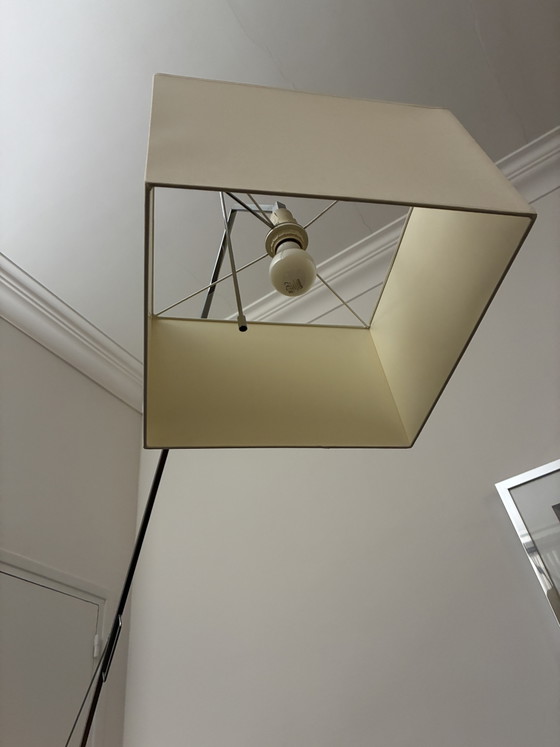 Image 1 of Lampadaire Cinna bois chrome et tissu
