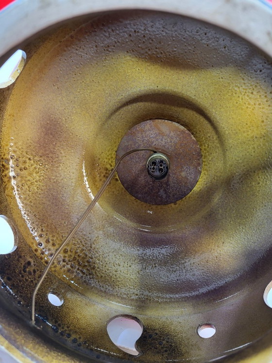 Image 1 of Lampada da terra vintage in ceramica della Germania Ovest, rossa, a doppia illuminazione, anni '70.