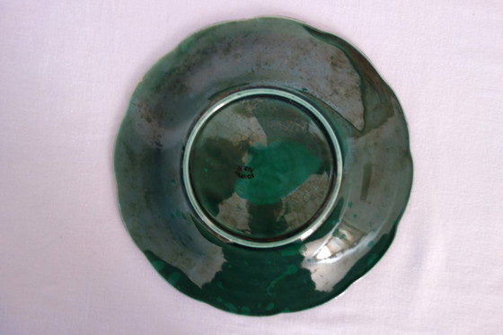 Image 1 of Servizio da dessert barbotine vintage con foglie di vite Gien