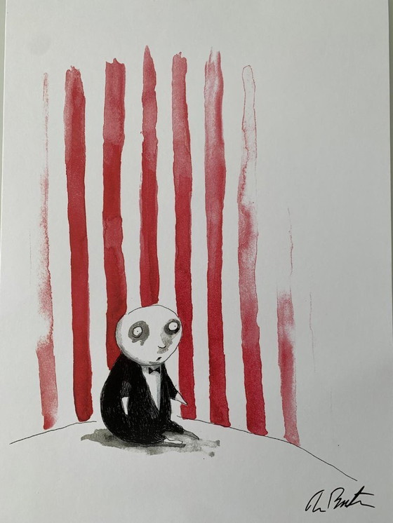 Image 1 of Tim Burton – Niño Pingüino – Lámina oficial de edición limitada firmada – 20×30 cm