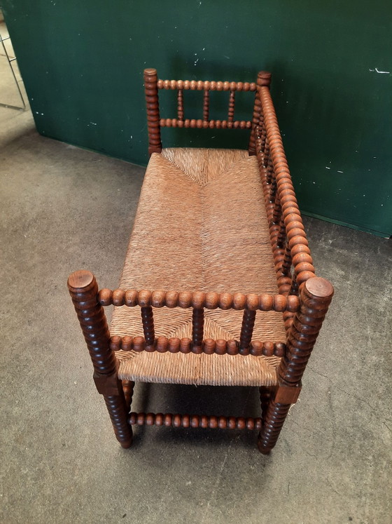 Banc bobine vintage – Bois, Osier (photo 9 of 10)