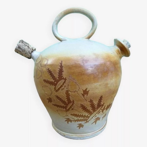 Rare Antique 19th Century Varnished Earthenware Oil Jar