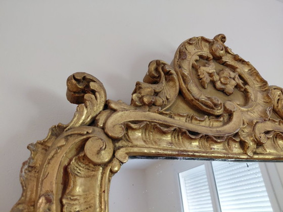 Image 1 of specchio in legno dorato del XIX secolo