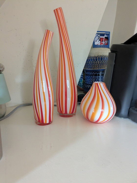 3 Hand-blown Vases – Glass (photo 2 of 5)