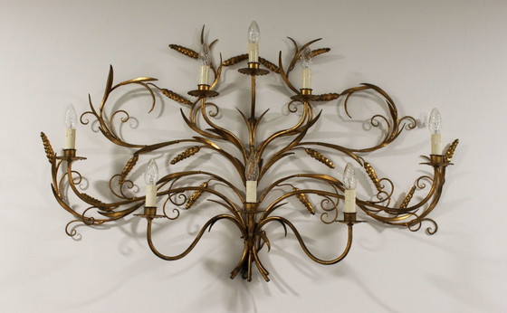 Image 1 of Imposante applique murale Hans Kögl, 8 feux, 70’s.