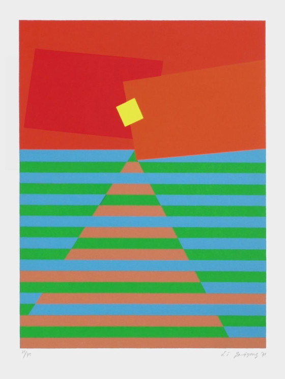 Image 1 of Li Jagyong, Composizione astratta, Serigrafia firmata, 1971