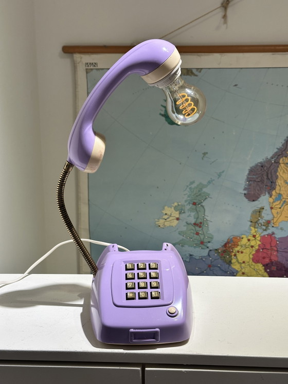 Image 1 of Vintage Telephone Lamp Lilac