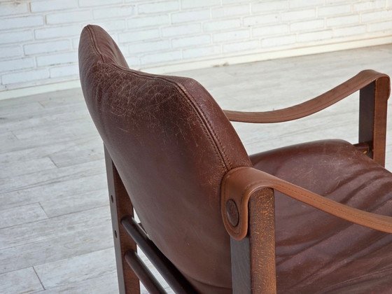 Image 1 of 1970s, Danish armchair model "Safari" by Skippers Furniture, furniture leather.
