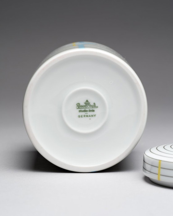 Image 1 of Rosenthal Yang (Sharon Yodjaja) ZigZag Lid-Box Porcelain Geometric & Postmodern