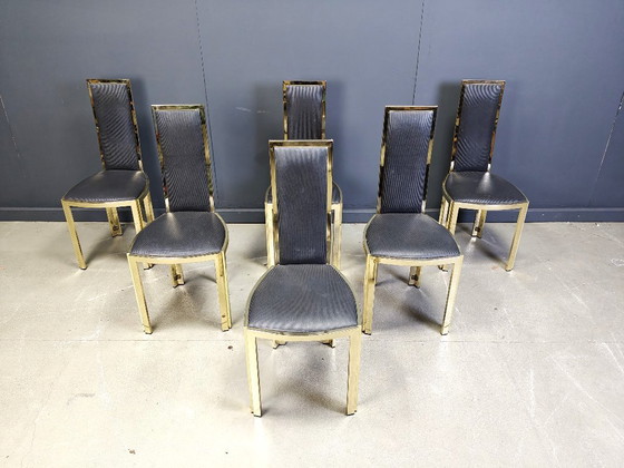 Image 1 of Vintage french brass dining chairs, 1970s 