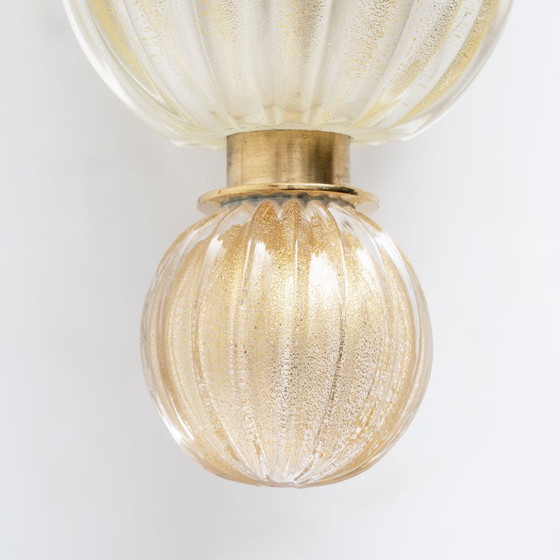 Image 1 of Pair of Murano Glass Wall Sconces with Gold Dust Inclusions