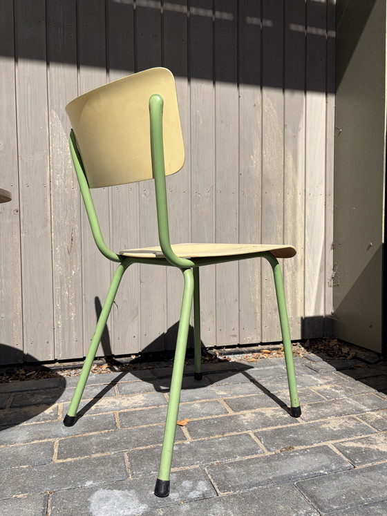 Vintage DICO Table + Chair – 50s/60s – Green Frame – Dining set, Metal, Wood (photo 4 of 6)