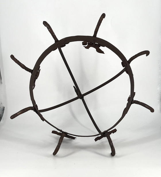 Image 1 of Spekkrans / kruidenhanger / kruidenkroon van smeedijzer - landhuisstijl