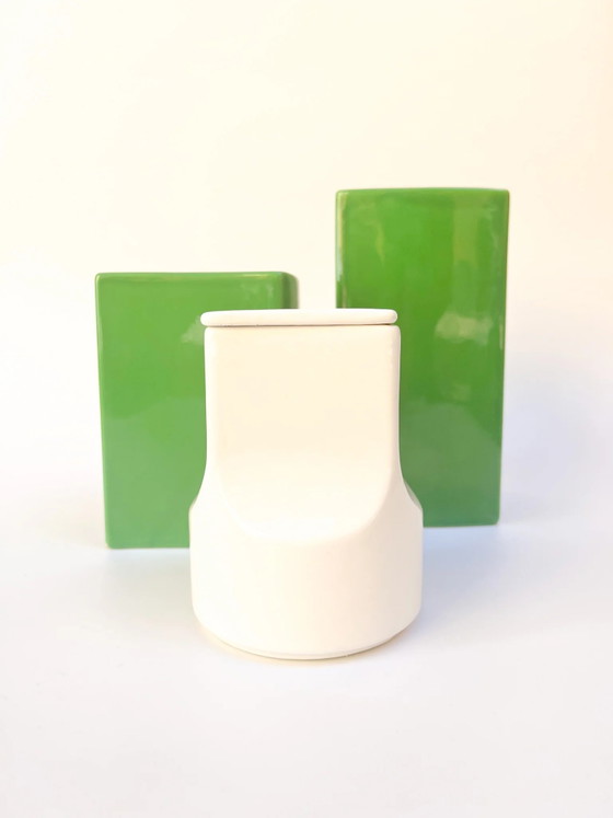 Gabbianelli White Ceramic Vase by Franco Bettonica, 1970s (photo 3 of 4)