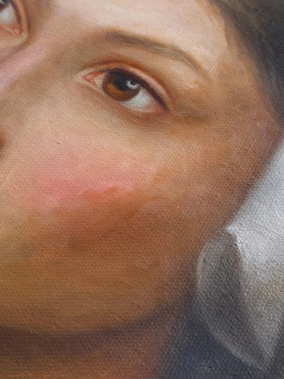 Giuseppe Giglio – Innocenza Divina – Peinture à l'Huile Originale – Portrait Classique – 50x40 cm (photo 4 of 7)