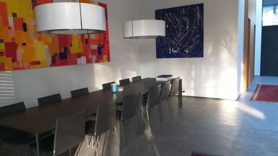 Image 1 of B&B Italia Alma – Dining Set: 2 Tables + 12 Leather Chairs (Roberto Barbieri)