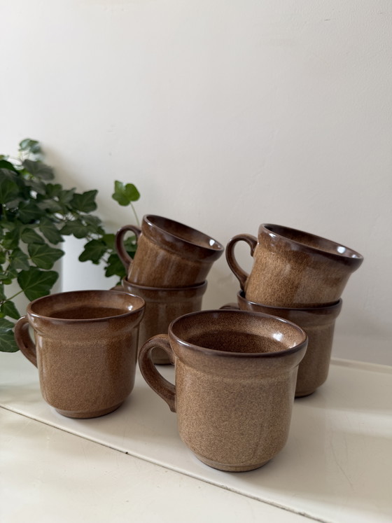 Image 1 of Set of 6 ceramic coffee mugs, 1970s