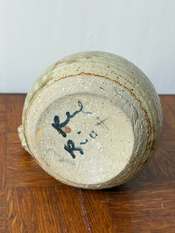 Image 1 of Handgefertigter Krug aus Biot-glasiertem Steinzeug