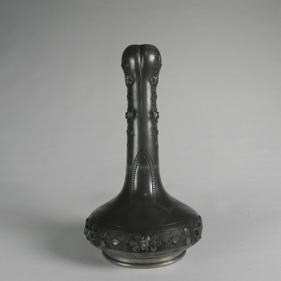Image 1 of Pewter Art Nouveau vase signed Pechez, early 20th century
